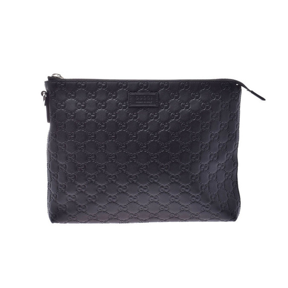 Gucci Handbags - Gucci Guccissima Shoulder Bag Black Calfskin Clutch